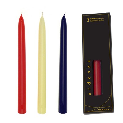 Set 3 candele Conico h. 250 mm laccato