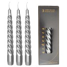 Set 3 candele Tortiglione 200 oro/argento
