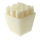 Vaso cera h 250 mm con 9 bocci di rosa (bianco)