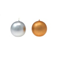 CANDELA SFERA oro/argento d. 50  mm